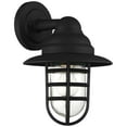 thumbnail image 6 of John Timberland Marlowe Rustic Industrial Outdoor Wall Light Fixtures Set of 2 Black Hooded Cage 13" Clear Glass for Post Exterior Barn, 6 of 9