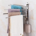 thumbnail image 6 of M Buder Wall Mount Stainless Steel 4-Rod Rotating Towel Rack Hanger (13.8 inches / 35 cm), Heavy Duty Space Saving Bathroom Toilet Organizer Accessory, 6 of 9