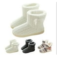 thumbnail image 1 of House Boots Women Plush Lined Slippers Solid Sole Non-Slip-White, 1 of 6