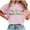 Pink, variant on QQAMB Mama T-Shirts for Women Dressy Crewneck Short Sleeve Summer Trendy Comfy T-Shirts Mother's Day Gift Beige 2XL