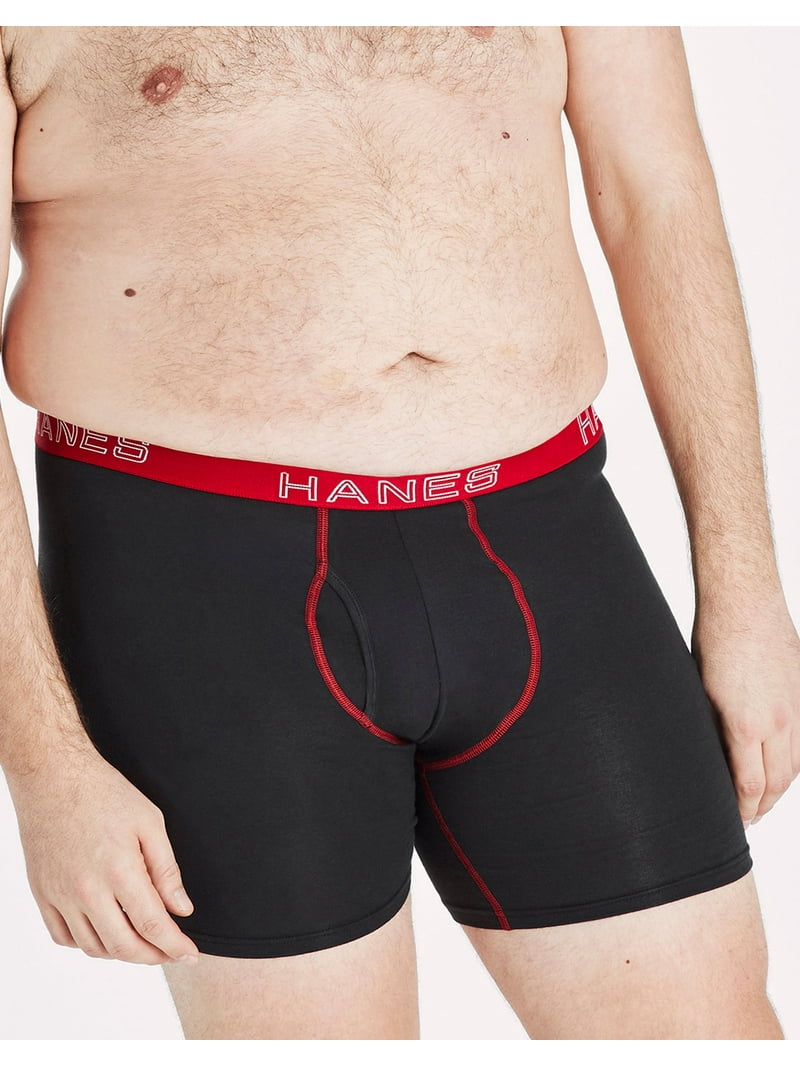 Hanes Big Man Boxer Briefs 4-Pack, Stretch Cotton, Tagless