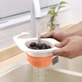 thumbnail image 4 of Cute Design Drainage Basket Multifunctional Drainage Rack, Kitchen Garbage Drainage Basket (basket Yellow, Green White, Orange White), 4 of 4