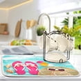 thumbnail image 5 of Summer Flip Flops Dish Drying Mat 16x18 in for Kitchen Counter Decor, Absorbent Blue Wooden Board Dry Pad Seashells Baby Bottle Dryer Rack Drainer Mats for Countertop Sink, 5 of 6