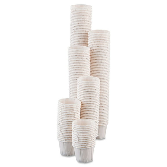 Paper Portion Cups, .75oz, White, 250/Bag, 20 Bags/Carton