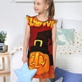 thumbnail image 4 of Balery Halloween Pumpkin Camisón de princesa para niñas, pijama de algodón con mangas abullonadas, suave y bonito.-X-Large, 4 of 6