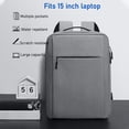 thumbnail image 2 of Mochila Informal Para Computadora Portátil, Mochila De Viaje Para Computadora Portátil, Puerto De Carga USB, Tela Oxford, Gris Oscuro, Suave, Gran Capacidad Para Viaje Para, 2 of 9