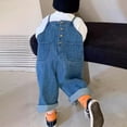 thumbnail image 5 of Coerni Boys Trendy Denim Bib Overalls Sleeveless Button Strps Jean Rompers 1-10Y Kids One Piece Casual Jumpsuits Back to School, 5 of 5