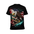 thumbnail image 2 of LAOLIUSN Men's American Flag Eagle T-Shirt, 3D Patriotic Graphic Tee, S-4XL, S-4XL, 2 of 7