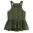 thumbnail image 1 of Ketyyh-chn99 Camisoles pour Femmes Chic Décontracté Gilet Col Rond Chandails Été Sans Manches Coupe Ample Tunique Haut Basique Vert,TG, 1 of 2