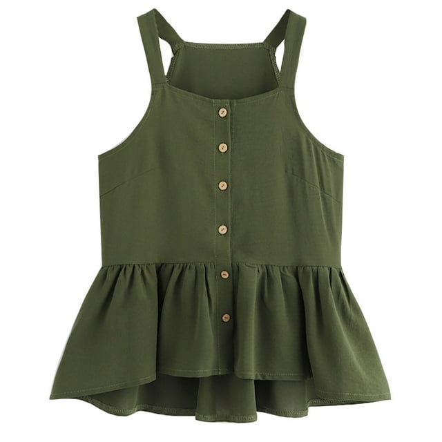 Ketyyh-chn99 Camisoles pour Femmes Chic Décontracté Gilet Col Rond Chandails Été Sans Manches Coupe Ample Tunique Haut Basique Vert,TG