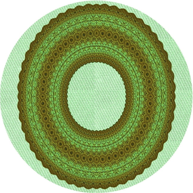 Ahgly Company Tapis d'Intérieur Lavable à la Machine, Carré, Transitionnel, Vert Pâle, Tapis de Zone, 3 Pieds Carré