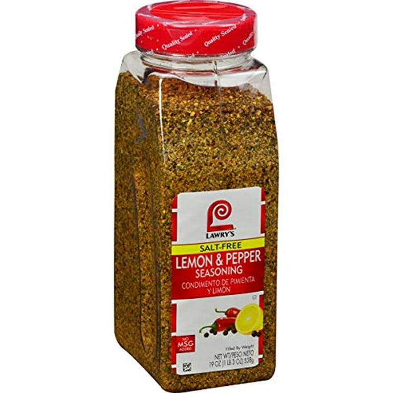 Lawry's Salt Free Lemon & Pepper Seasoning - 19 oz jar