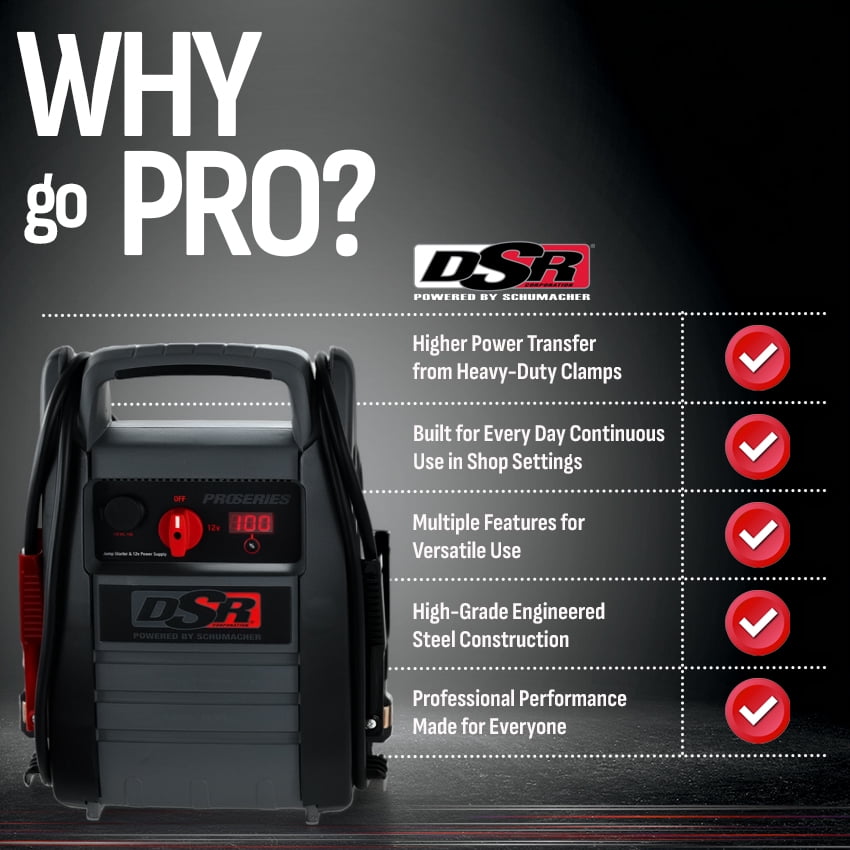 Schumacher Electric DSR Pro 2250A Heavy-Duty Car Battery Jump Starter and Portable Power Station, For 12V Automotive and Marine Batteries, DSR167