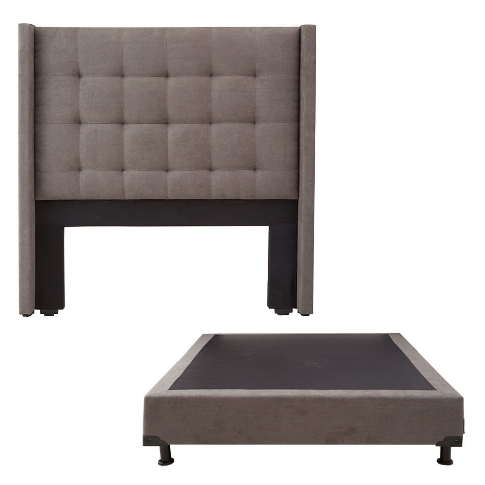 Box Base Cama Individual + Cabecera Titan Gris Oscuro | Walmart en línea