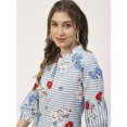 thumbnail image 5 of Moomaya Printed Womens Cotton Top, Mandarin Casual Long Sleeves Summer Wear Formal Top, 5 of 8