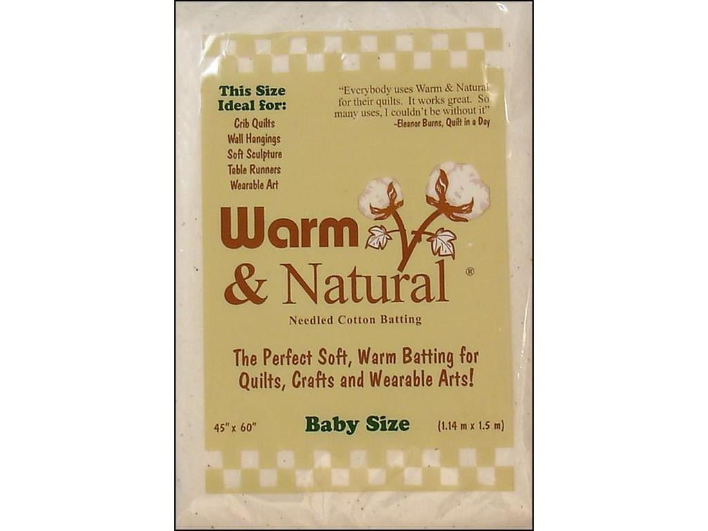 Warm & Natural Crib Size 45' x 60' Cotton Batting, 1 Each