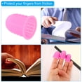 thumbnail image 5 of Uxcell Rubber Finger Tips Silicone Thumb Fingertip Protector Guard Thimble Pink Medium Size 10 Pack, 5 of 5