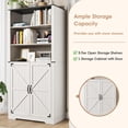 thumbnail image 6 of VEANERWOOD 71" Tall Bookcases with 2 Doors, 5 Tier Wooden Storage Bookshelf for Living Room Home Office, White, 6 of 9