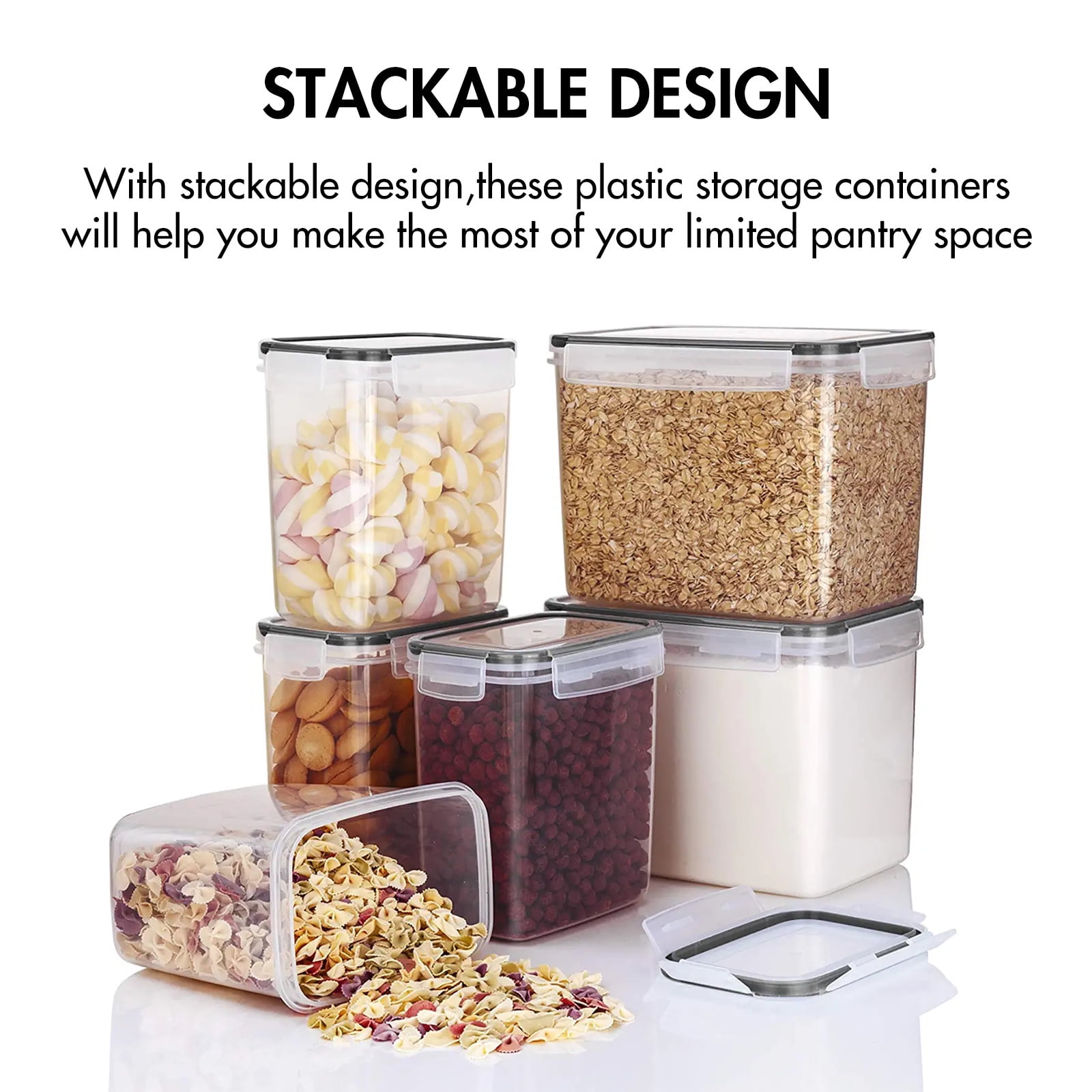 Food Storage Container with Lids Plastic Leak-Proof BPA-Free 50pc Labels &  Pen