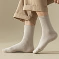 thumbnail image 3 of Eoperou 1 Pair Autumn Winter Unisex Socks Middle Tube Solid Color Moisture Absorption Stretchy Men Women Knitted Socks for Daily Wear, 3 of 8