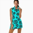 thumbnail image 2 of Black Peace Signs on Blue Background Sports Dresses Women Tennis Dress Outdoor Badminton Golf Quick-Drying And Breathable Sports Dress, 2 of 4