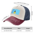 thumbnail image 3 of Flag Of Saint Lucia Baseball Cap Distressed Adjustable Vintage Cotton Denim Hat for Women Men, 3 of 7