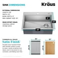 thumbnail image 5 of KRAUS Kore 28” Drop In / Top Mount Workstation 16 Gauge Single Bowl Stainless Steel Kitchen Sink with Accessories, 5 of 7