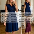 thumbnail image 3 of Ayolanni Solid Color Summer Dresses for Women 2026 V-Neck Long Casual A-Line Dress Twist Front Sleeveless Ruched Waist Going Out Sundress L, 3 of 8