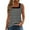 Black, variant on Women's Casual Sleeveless Striped Blouse Square Neck Summer Top for Everyday Wear Comfortable and Stylish