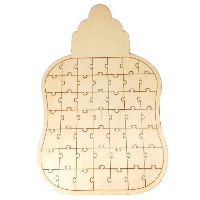 MasteelfCA Wooden Personalised Guestbook Creative Milk Bottle Shape Wedding Jigsaw Visitors Book