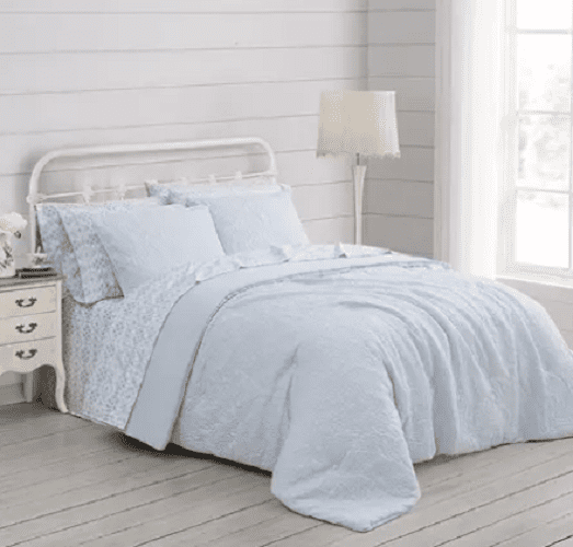 Details about   SIMPLY SHABBY CHIC White Rouched 3PC FULL/ QUEEN COMFORTER SET Rachel Ashwell
