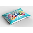 thumbnail image 2 of Ambesonne Bingo Pillow Sham, Colorful Cards Balls, 36" X 20", Pale Blue Multicolor, 2 of 2