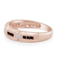 thumbnail image 4 of AFFY Father's Day Gift 0.40 Carat (Cttw) Round Shape Black & White Natural Diamond Men's Wedding Band Ring In 14k Solid Rose Gold Ring Size-10.5, 4 of 7