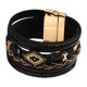 thumbnail image 1 of Pulsera multicapa envolvente, joyería, regalo, brazalete de cuerda trenzada para mujeres y hombres Negro, 1 of 9