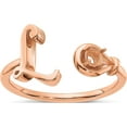 thumbnail image 3 of 10K Rose Gold Letter L With Birthstone Ring (Size 7) Made In United States 10xnr81lr, 3 of 5