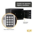 thumbnail image 2 of Caja Fuerte Negra De Seguridad Digital Con Llave Pequeña negro 1 Kingsman KMCF23N, 2 of 7