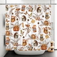 thumbnail image 5 of Nanqianyi Happy Fall Polyester Shower Curtain,Woodland Fox Raccoon,Waterproof Bathroom Decor Curtains with Hooks,72 W x 84 H Inch, 5 of 7