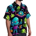 thumbnail image 2 of Alien Men's Short Sleeve Printed Poplin Shirt with Spread Collar Tops - Casual Button Down Summer Beach Shirt for Men and Women, 2 of 6