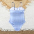thumbnail image 4 of Fancifize Girl Plaid Swimsuit One Piece Strap Bikini Bathing Suit Summer Beach Wear Little Girls Swimwear for 6-12 Years, 4 of 6