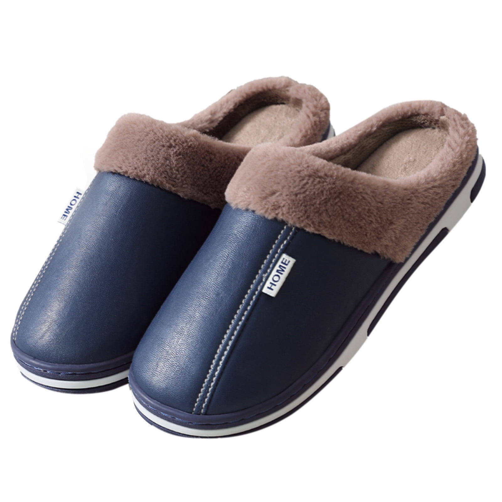 Brown Flossy Style Memory Foam Slippers UK8 Soft & Comfortable With Rubber Sole 