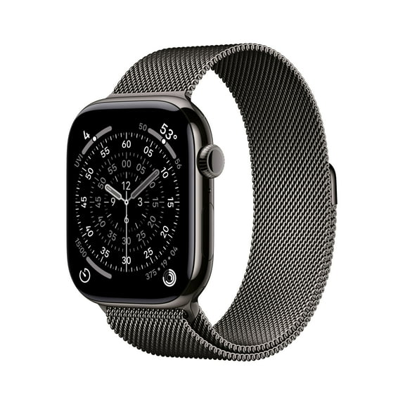 Open Box Apple Watch Series 11 [GPS   Cellular 46mm] Smartwatch with Slate Titanium Case with Slate Milanese Loop - S/M