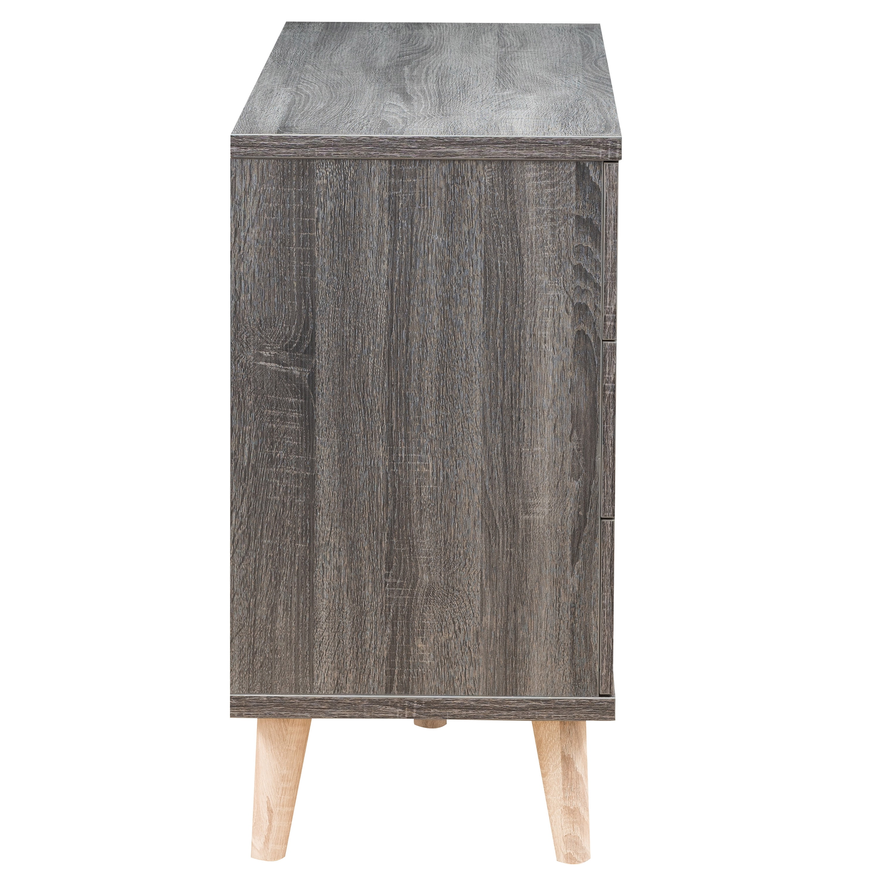 24/7 Shop At Home Orden Wood 6-Drawer Dresser for Bedroom, Dark Gray (No Knobs)