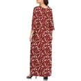 thumbnail image 3 of JuneFish Women's Plus Size Dresses 1X to 5X Crewneck Ruffle 3/4 Sleeve Casual Maxi Dress, 3 of 4