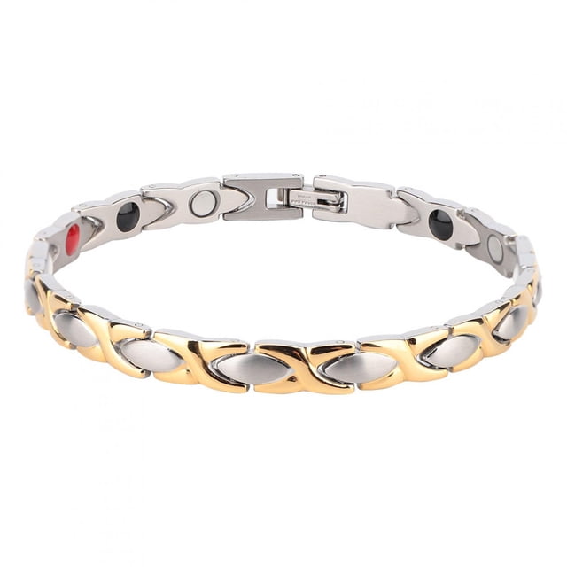 Pulsera de Germanio con Imanes para Cuidado de la Salud Acero Titanio Bling Bling