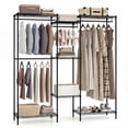 thumbnail image 1 of Gymax Garde-Robe Portable Organisateur de Vêtements Convertible avec Installation en L et Horizontale, 1 of 10