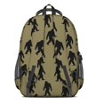 thumbnail image 3 of Bigfoot and Silhouette Brown Pattern Cute School Backpack Bag with Padded Back and Adjustable Shoulder Straps 16.9 X 12.6 X 5.9 Inches, 3 of 5