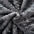 thumbnail image 3 of Amrapur Luxury Faux Fur Micorfiber Throw Blanket, 50" x 60", Dark Gray, 3 of 3