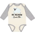 thumbnail image 3 of Inktastic My Meemaw Loves Me Lamb Boys or Girls Long Sleeve Baby Bodysuit, 3 of 5