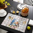 thumbnail image 3 of Birds Floral Placemats Set of 8, Farmhouse Country Pink Flower Leaf Grey Plaid Placemats for Dining Table, Place Mats for Kitchen Tabletop, Waterproof Wipeable Dining Table Mats Set, 3 of 9