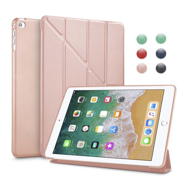 iPad 9.7" 2018 / 2017 Case, iPad Air / iPad Air 2 Case, Lightweight Smart Case Stand Auto Sleep/Wake, Microfiber Lining, Hard Back Cover For Apple iPad 9.7 iPad 5th/6th Generation
